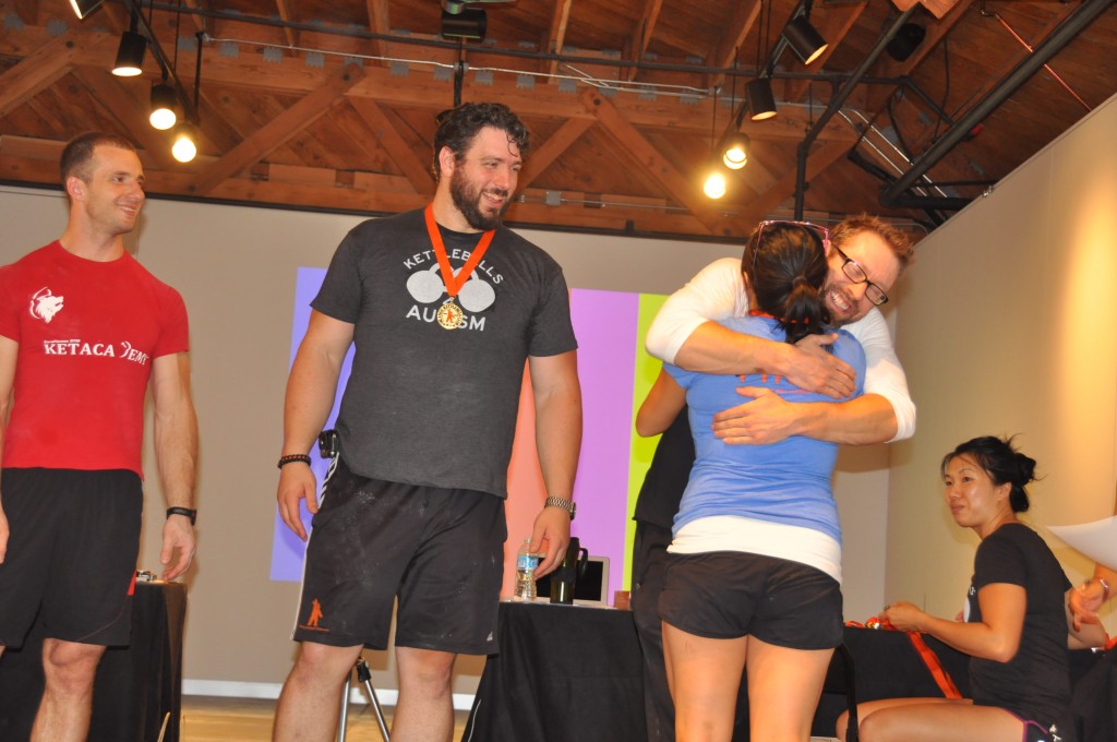 Accepting my medal and hugs all around <3